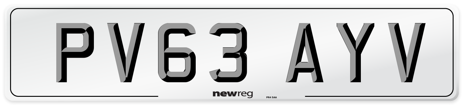 PV63 AYV Number Plate from New Reg